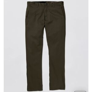 EUC Volcom Frikin Modern Stretch Chino Pants Dark Green Size 26”